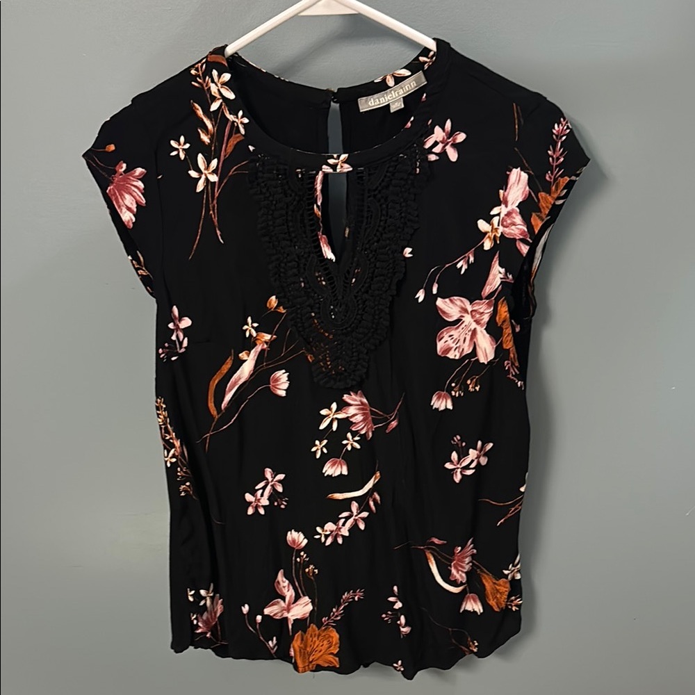 Black Floral Women's Top